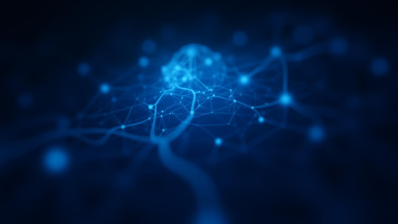 Glowing neural network representing AI logistics intelligence