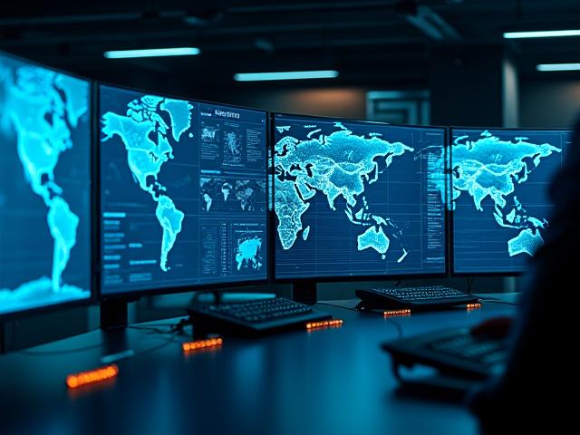 Meeko & Sons modern logistics control room with glowing data screens