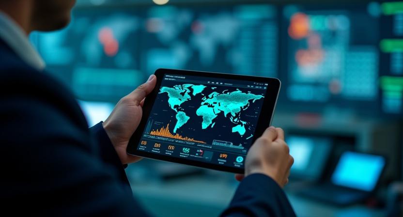 Meeko & Sons logistics dashboard on an industrial tablet device